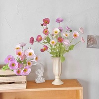 Fleurs de coquelicot en soie artificielle orange réaliste moderne de 50cm pour la décoration de la maison et de mariage Occasion de Noël