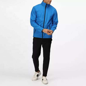 Vestes Softshell de couleur bleue, nouvelle arrivée, vente en gros, pour la course à pied coupe-vent, imperméables, col montant, veste Softshell - Product Image 3