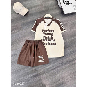 Bonito conjunto de pantalones cortos de uso diario de dos piezas de lino 100% El mejor estampado por encima de la rodilla para sueños jóvenes - Product Image 4