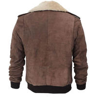 Nouvelle veste en cuir d'hiver intérieure chaude avec déchirure sur la ceinture ou les poignets Slim Fit en cuir véritable grande taille pilote fourrure veste pour hommes