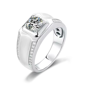 Iced Out <b>Men</b> <b>Ring</b> 925 <b>Silver</b> With Round Cut Moissanite Diamond <b>Ring</b> Premium Quality <b>Men</b> <b>Ring</b> with Iced Look and Timeless Appeal - Product Image 6