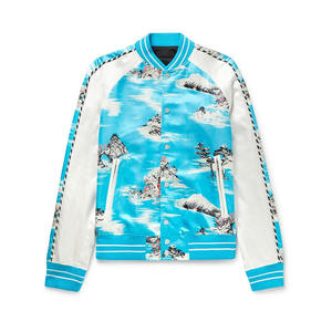 Chaqueta Bomber de Alta Calidad, Personalizada, de Seda y Algodón, con Bordado Chenille, Parches, Estilo Vintage, para Equipo de Béisbol - Product Image 1