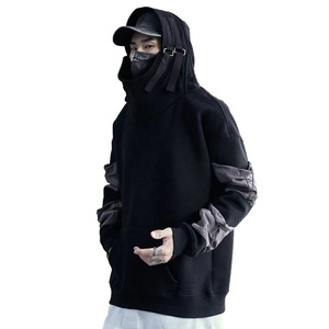 Pull à capuche personnalisé 100% coton avec impression numérique en relief pour hommes, coupe régulière, sommeil d'hiver, avec poches avant zippées, masque pour les yeux - Product Image 6