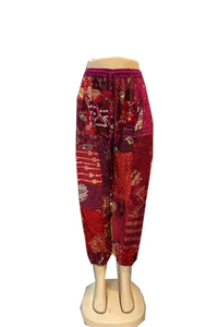 Pantalones bombachos de retazos al por mayor de temporada, ropa transpirable para festivales de verano con bolsillos para mujeres y hombres, cintura elástica - Product Image 4