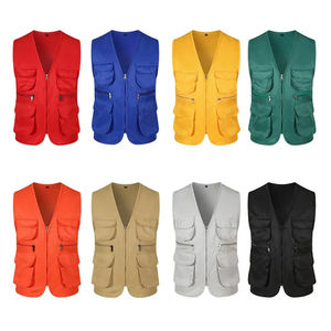 Gilets unisexes grande taille Anti-pilule Anti-rétrécissement grande taille Vente entière Usine Logo personnalisé 100% Polyester grande taille multi-poches - Product Image 5