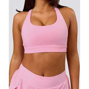 Sujetador Deportivo con Tirantes y Estampado de Rosas Rosadas - Ropa Deportiva Suave para Entrenamiento en el Gimnasio - Product Image 3