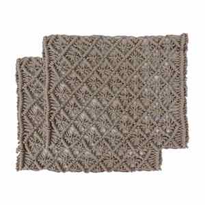 Wholesale Bohemian Style Handmade Macrame Cord <b>Placemat</b> Luxurious <b>Rectangle</b> Mat for Plate and Cup Decor in Bahamian Style - Product Image 3