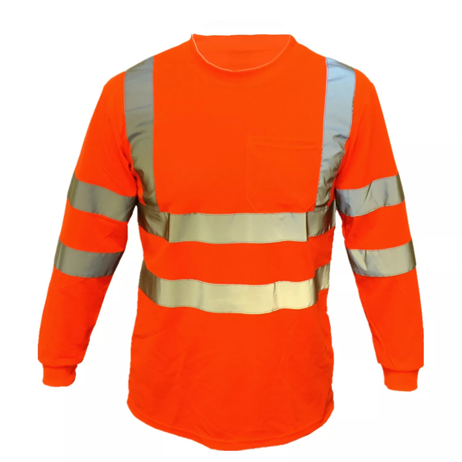 Hi Vis Class 3 футболка Светоотражающая Защитная белая оранжевая футболка с длинным рукавом с высокой видимостью, Черная подошва