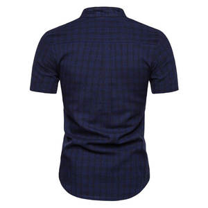 Chemise à manches courtes en toile 100 % coton de haute qualité pour homme, design élégant, tricotée, décontractée, grande taille - Product Image 6