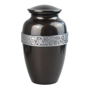 Urna de cremación de latón hecha a mano con banda floral dorada-Urnas para humanos Entierro conmemorativo Cenizas Recuerdo Cenizas Tarro y urnas hechas en la India - Product Image 4