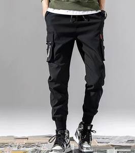 Pantalon cargo élastique personnalisé pour homme pour l'été Pantalon décontracté taille haute grande taille en toile légère multi-poches - Product Image 5