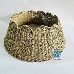 Beautiful Seagrass Christmas Tree Skirt Handwoven Seagrass Tree Collar Adds A Warm Organic Touch To Your Holiday Decorations - Product Image 2