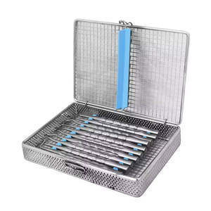 Ensemble de 7 éleveurs de racines luxatrices PDL pour implants dentaires, revêtement en titane bleu, manuel, certifié CE par SurgiRight Instrument - Product Image 1