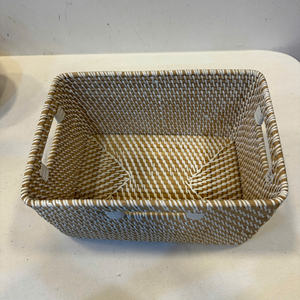 Panier rectangulaire de luxe en rotin naturel avec ficelle en PP, écologique et polyvalent pour le rangement - Product Image 5