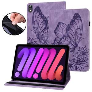 Funda de Teléfono de Cuero con Diseño de Mariposa Personalizado, Grabado en Relieve, Resistente a la Suciedad y a los Arañazos, Protector Creativo de la Serie de Dibujos Animados - Product Image 2