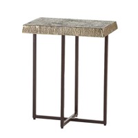Table d'appoint moderne et minimaliste en aluminium et en fer Table d'appoint rectangulaire pour canapé au design unique pour le salon et la chambre à coucher