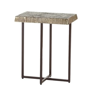 Mesa auxiliar de aluminio y hierro minimalista moderna, mesa auxiliar de sofá de diseño único rectangular para sala de estar y dormitorio - Product Image 1