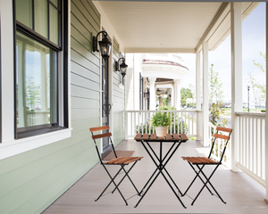 Kanhome Bestseller precio de fábrica de madera al aire libre 3 uds café <span class=keywords><strong>Bistro</strong></span> balcón conjunto plegable silla de jardín y juego de mesa de Vietnam - Product Image 1