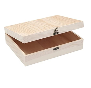 Boîte à bijoux en bois brut, artisanat avec serrure et boîte à bijoux en bois massif, prix de gros - Product Image 3