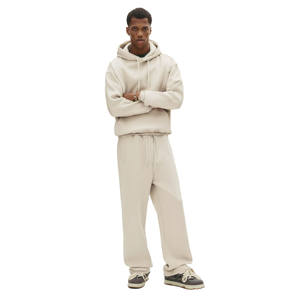 Survêtement pour homme en coton 100% personnalisé, pantalon de survêtement à capuche régulier, ensembles de jogging, survêtement en molleton uni décontracté pour l'hiver - Product Image 1