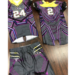 Uniformes de Fútbol Americano de Calidad, Diseños Personalizados, Impresión Sublimada, Secado Rápido, Transpirables, Antibacterianos, 100% Poliéster - Product Image 1