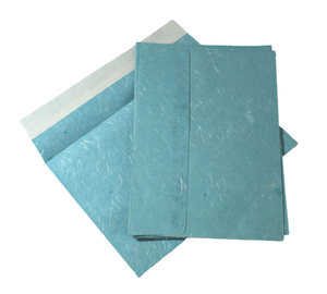 Ensemble de papeterie d'enveloppes en papier en coton et fibre de soie turquoise lisse sans acide et sans bois avec un design élégant - Product Image 3
