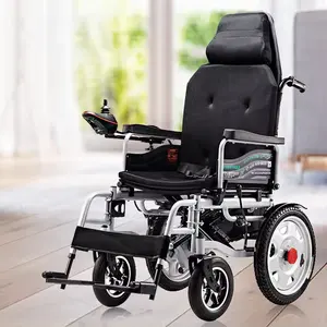 Reclining Electric Wheelchair with High Backrest  Lying Flat Chair with Wheels for Disabled