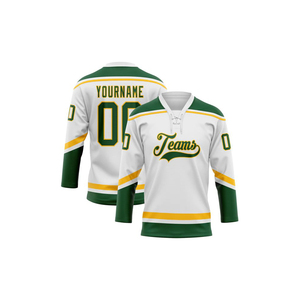 Maillots de hockey sur glace unisexes, design personnalisé, nom d'équipe OEM, impression par sublimation, respirant, 100% polyester, ensembles uniformes, pantalons, populaires - Product Image 3