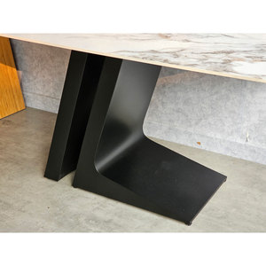 Modern 160x90cm Rectangular Dining <b>Table</b> with <b>Wooden</b> <b>Top</b> & Iron Legs-Assembled & Expandable (BA68178) - Product Image 4