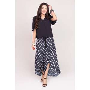 Conjunto de Camisa de Gasa de Cintura Alta y Pantalón Estampado con Patrón Transpirable Refresh Perspective WGK-PCW-DP-1660 - Product Image 3