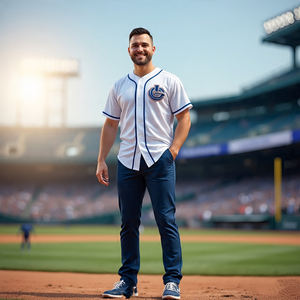Uniforme de Jersey de béisbol Entrenamiento personalizado Ligero 100% Algodón Poliéster Botón Abajo Uniforme de béisbol de Softbol - Product Image 4