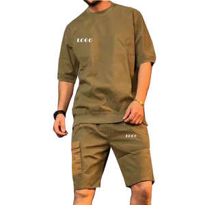 Conjunto de verano con estampado de alta calidad para hombre, ropa de calle, chándal informal para hombre, camiseta de manga corta, pantalones cortos, conjunto de 2 piezas para hombre - Product Image 4