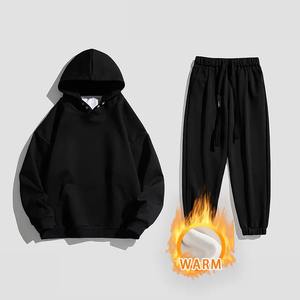 Conjunto Deportivo de Dos Piezas para Mujer, Invierno, Estampado, Grueso, Cálido, Cortavientos, con Capucha, Manga Larga, Pantalón, Color Sólido, Informal, para Correr - Product Image 2