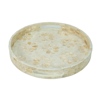 Plateau de service en MOP/MDF, mosaïque verte, blanc, décoration de cuisine, va au lave-vaisselle, qualité commerciale, finition polie, vente en gros