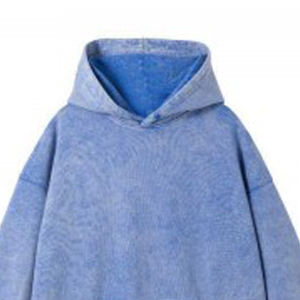 Sweats à capuche surdimensionnés en polaire 380GSM personnalisée Vintage Boxy Fit Acid Wash Sweat-shirt unisexe à col montant en coton - Product Image 2