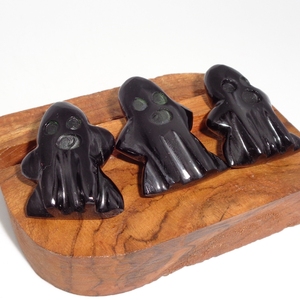 Venta al por mayor de alta calidad de cristal natural de curación de piedras preciosas de ónix negro fantasma tallado a mano estatua 2-2,5 pulgadas decoración del hogar Halloween - Product Image 3
