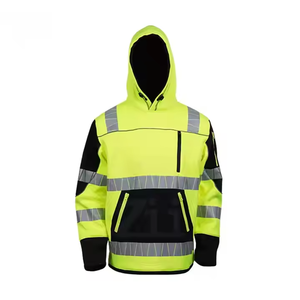 Sudadera de Seguridad con Logotipo Personalizado, Fluorescente Amarillo y Negro, Impermeable, con Cinta Reflectante Plateada, Ropa de Trabajo de Alta Visibilidad, FLEX FIT ENTERPRISE - Product Image 6