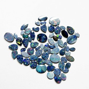 หินโอปอลจากออสเตรเลียหินอัญมณีสีฟ้า5กะรัตรูปร่างผสมอัญมณีหลวม4-6ชิ้น3-10มม. - Product Image 5