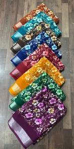 Saree เสื้อเบลาส์ผ้านิ่มพิมพ์ลายสำหรับงานแต่งงานน้ำหนักเบาสไตล์โมเดิร์นสำหรับฤดูร้อน - Product Image 3