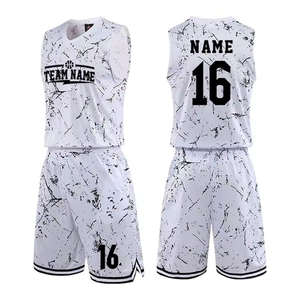 Ensemble de maillots de basket-ball réversibles en gros, maille respirante, imprimé numérique cousu, anti-UV, séchage rapide, 100% polyester, taille plus - Product Image 6