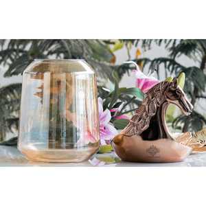 Jarrón Decorativo Cilíndrico con Cabeza de Caballo, Estilo Arte Indio, Multiusos, para Velas y Decoración del Hogar - Product Image 6