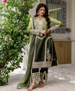 Ropa de mujer de proveedor al por mayor compra en línea vestidos casuales moda coreana elegantes sexys de verano Top bottom dupatta Set - Product Image 1