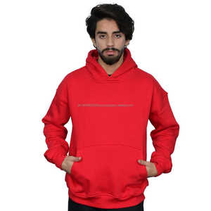 Sudadera con Capucha de Felpa Técnica Rojo Oscuro Esencial para Hombre, Sin Aranceles, Mezcla de Algodón Premium, Cómoda y Personalizable - Product Image 1