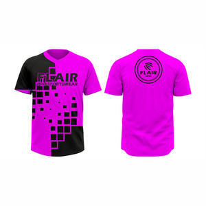 Maillots de softball et de baseball personnalisables de grande taille en polyester respirant à col rond avec imprimé uni par sublimation - Product Image 6