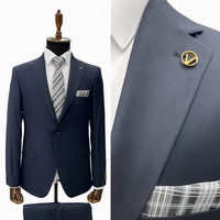 Costume italien élégant pour homme, trois pièces, coupe ajustée, noir, en coton et élasthanne, anti-plis, idéal pour les occasions formelles, les mariages et les affaires.