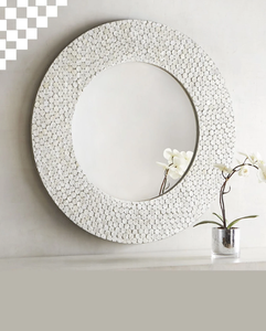 Espejo con incrustaciones de perlas madre negras decorativas marroquíes modernas hechas a mano tamaño personalizable para bodas precio al por mayor artesanía - Product Image 6