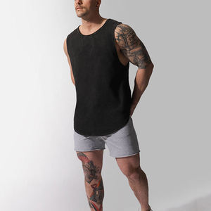 Chaleco lavado gris 100% algodón estampado digital ropa de gimnasio camiseta sin mangas cortada camiseta sin mangas personalizada camiseta sin mangas hombres - Product Image 6