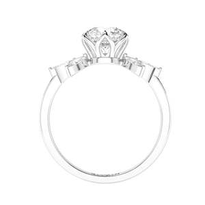 Round Cut Diamond Cluster <b>Set</b> Engagement <b>Ring</b> <b>For</b> <b>Women</b> - Product Image 4