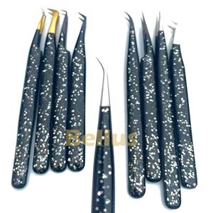 Pince à cils professionnelle noire Fiber Volume Tip Plasma enduit en acier inoxydable pince à épiler Logo personnalisé - Product Image 5