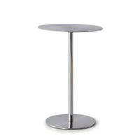Table de bar ronde en acier inoxydable argenté |   Table de cocktail portable, durable et moderne pour la maison, le bar, la cuisine et les cafés